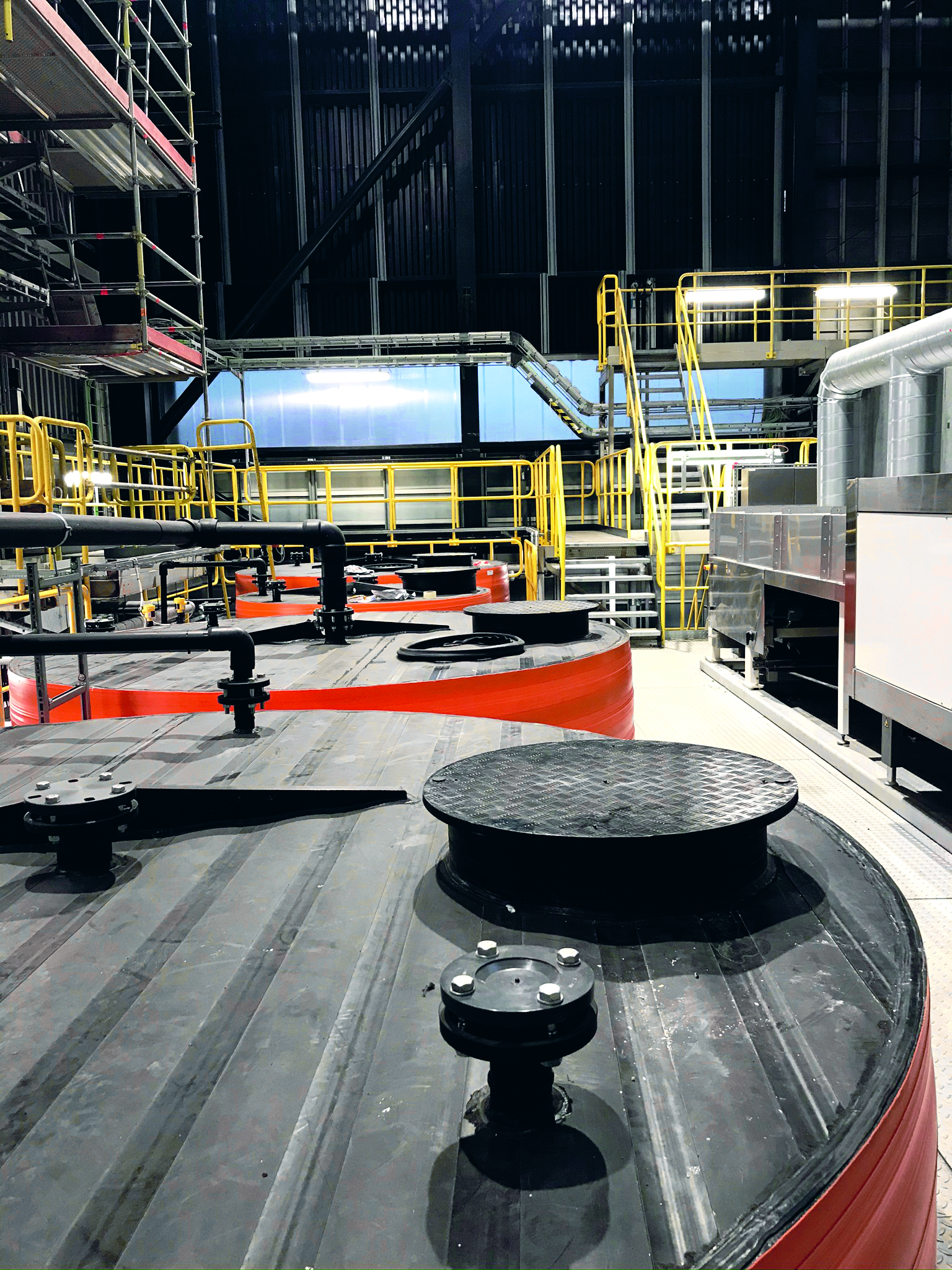 The interior of the HaloSep facility where hazardous waste from flue gas cleaning is turned into valuable resources.