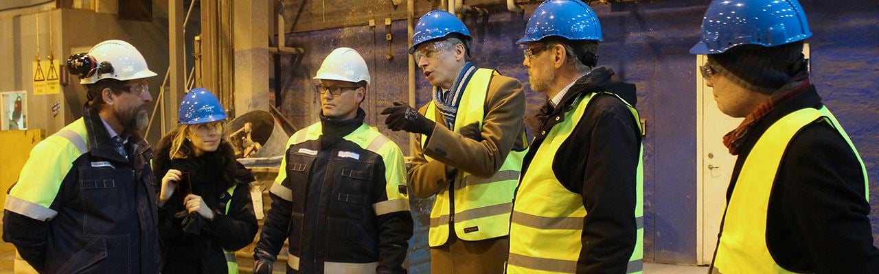 Per Bolund, Minister for Financial Markets and Consumer Affairs, visiting Stena Aluminium in Älmhult, Sweden