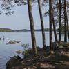 Two people paddling in the Swedish archipelago